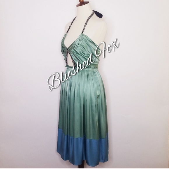 Chloe Bejeweled Silk Halter Rhinestone Dress Vintage Chloe Phoebe Philo Dress - Picture 2 of 9